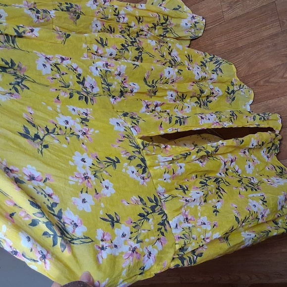 Floral Yellow Womens Maxi Dress - Picture 5 of 10
